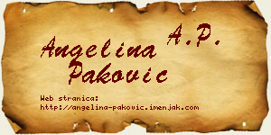Angelina Paković vizit kartica